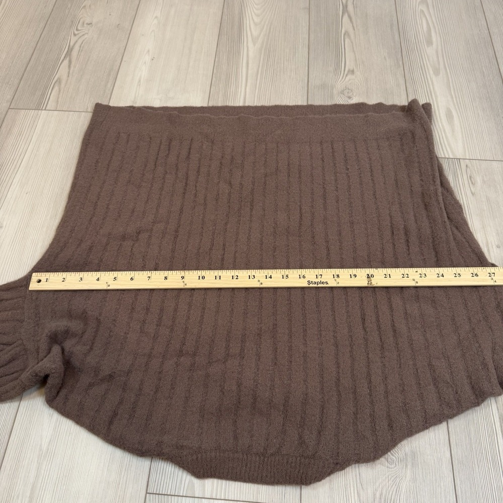 Aerie Buttercream Fuzzy Crewneck Sweater Brown Medium Oversized Pullover - Picture 9 of 10